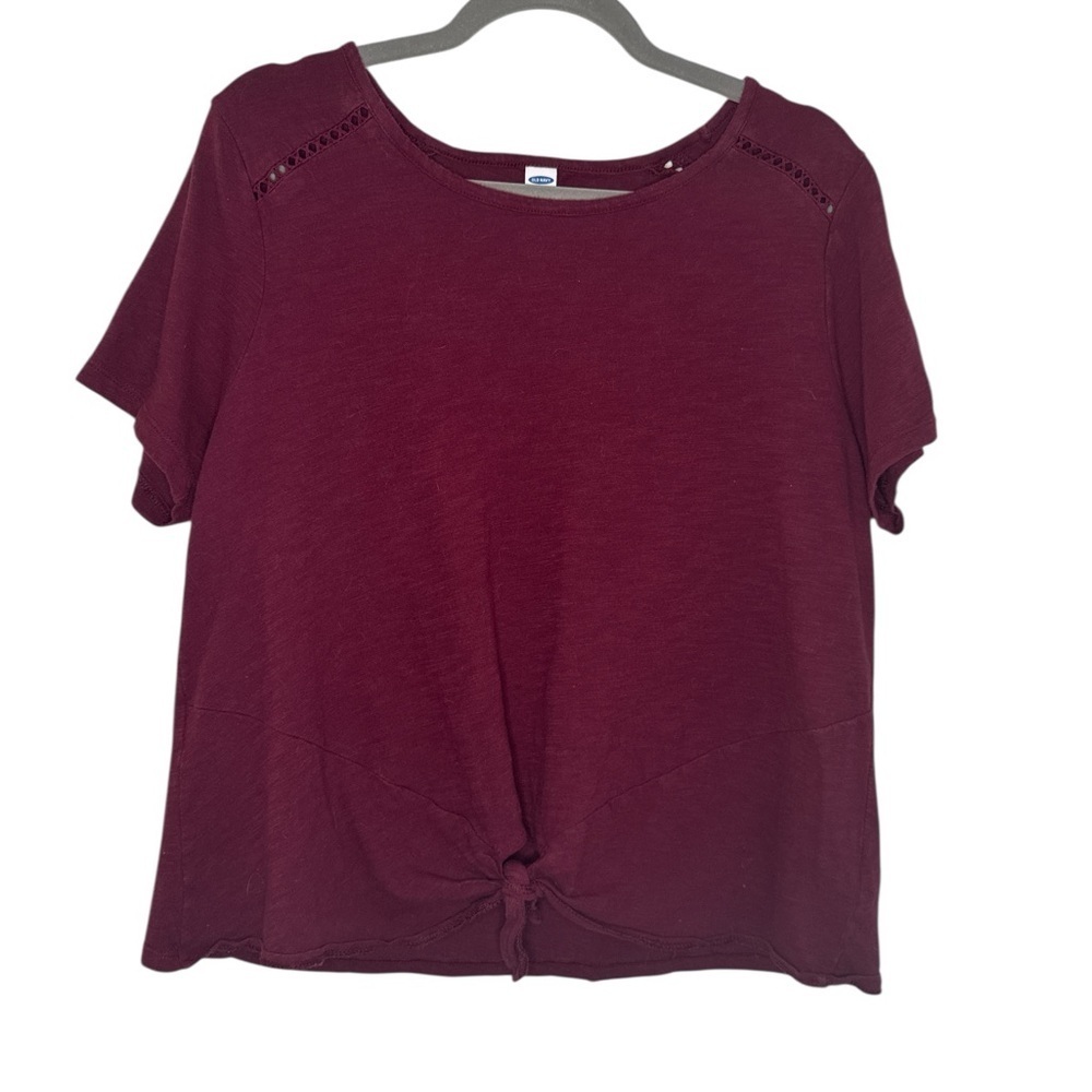 Old Navy Cotton Tie Front Short Sleeve Top